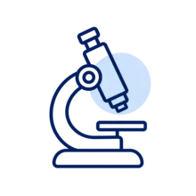 Microscope représentant le développement scientifique des formules