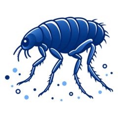 Puce représentant les parasites cutanés